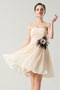 Simple Empire Flowers Feathers Short Formal Bridesmaid Dress
