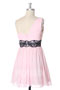 Pink One Shoulder Chiffon Short Formal Dress Online
