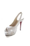 White Croise Slingbacks Leather Sandals