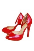 Red Ankle Strap Patent High heels