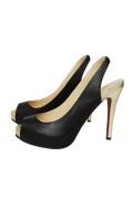 Black / Gold Two Tone Platform Slingbacks High heels