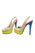 Nude Round Toe Slingbacks Colored Sole High heels