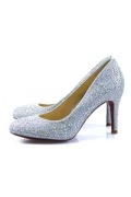 Crystal Covered Round Toe High heels