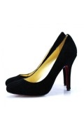 Black Suede Round Toe Classic High heels