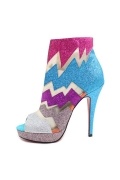 Colored Peep Toe Ankle Boots