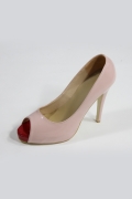 Simple Pink Open Toe Platform High heels
