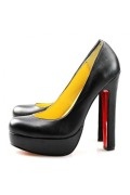 Black Thick Heel Platform Pumps