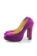 Purple Suede Peep Toe Platform High heels