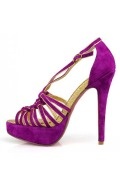Purple Strappy Suede Sandals