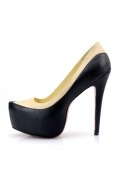 Beige / Black Color Block Bianca Lambskin High heels