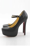 Black Lady Lambskin Platform High heels