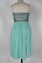 Ruched Strapless Chiffon Short Green Cocktail Dress