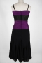 Color Block Purple and Black Short Sleeves Knee length Mother of the bride Dress with Jacket