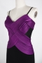 Color Block Purple and Black Short Sleeves Knee length Mother of the bride Dress with Jacket