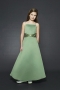 Green Satin Spaghetti Straps A Line Pick Up Skirt Flower Girl Dress