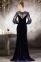 Royal Embroidery A line Evening Dress With Long Sleeves