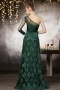 Sexy Green One Shoulder Backless Lace Evening Dress