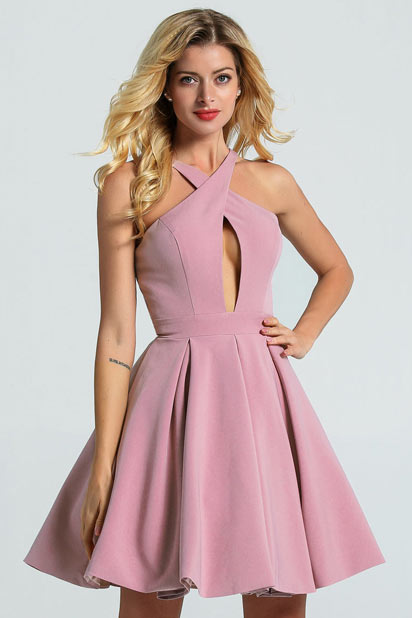 cute short pink homecoming dress for teens