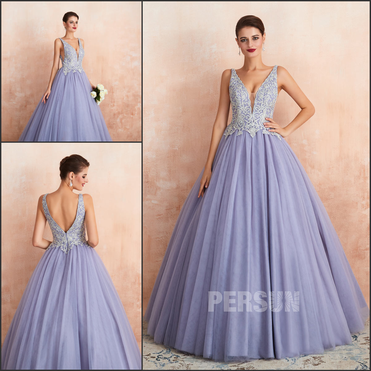 elegant lilac prom gown for teens
