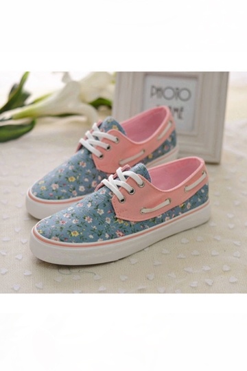 Casual Flowers Print Low Top Sneaker