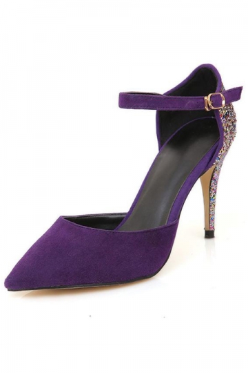 Pointed Toe High Heels in Purple
