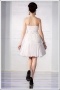 Lace Embroidery Flower Pleated Sweetheart Chiffon White A line Cocktail Dress