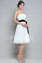 Ruched Strapless Chiffon A line Short Prom Dress