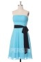 Ruched Strapless Chiffon A line Short Prom Dress