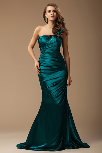 Sheath One Shoulder Beaded Mermaid Prom/Evening Dress