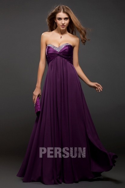 Elegant Purple Formal Strapless Dress