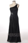 One Shoulder Jersey Black Sheath Formal Evening Dress