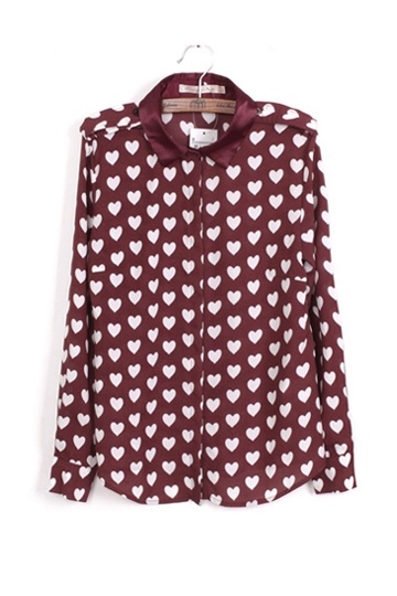 Retro Hearts Printed Shirt