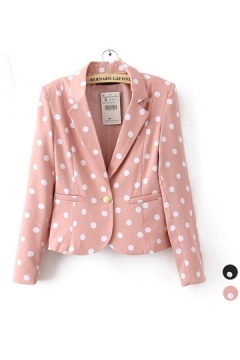 Polka Dots One Button Blazer