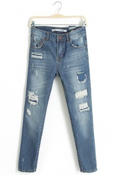 Boy Friend Bold Bleached Distressed Jeans