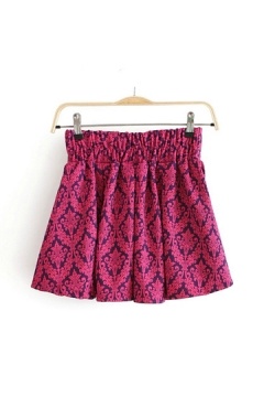 Vintige Pattern Mini Pleated Skirt