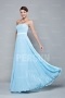 Elegant Blue Strapless Chiffon Floor Length Formal Bridesmaid Dress