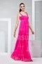 Chic Pink Straps Floor Length Chiffon Formal Bridesmaid Dress