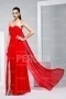 Sexy Strapless Ruching Chiffon Red Formal Bridesmaid Dress