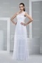 Modern One Shoulder White Ruffles Floor Length Formal Bridesmaid Dress