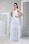 Elegant Deep V White Chiffon Floor Length Formal Dress