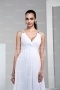 Elegant Deep V White Chiffon Floor Length Formal Dress