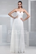 Elegantes A-Linie Trägerloses Bodenlanges weißes Abendkleider
