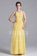 Beautiful Yellow Ruffles Floor Length Chiffon Bridesmaid Dress