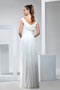 Elegant Cap Sleeves White Chiffon Floor Length Wedding Dress