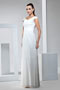 Elegant Cap Sleeves White Chiffon Floor Length Wedding Dress