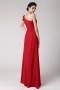 Gorgeous One Shoulder Ruffles Red Chiffon Floor Length Formal Bridesmaid Dress