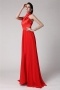 Elegant Halter Backless Red Chiffon Floor Length Formal Dress