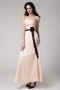 Beautiful Strapless Flower Bow Full Length Formal Bridesmaid Dress