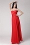 Simple Sexy Strapless Floor Length Red Ruffles Floor Length Formal Bridesmaid Dress