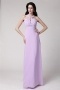 Unique Purple Halter Chiffon Floor Length Formal Bridesmaid Dress